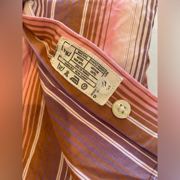 Pink Thomas pink London size 10 pink stripe shirt, some stretch - Picture 6 of 6